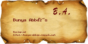 Bunya Abbás névjegykártya